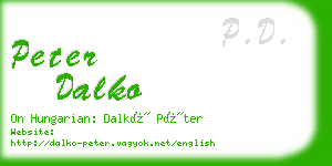 peter dalko business card